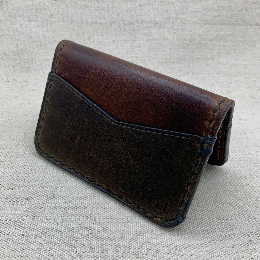 RMNT_Bark and river rock  leather five pocket bifold wallet