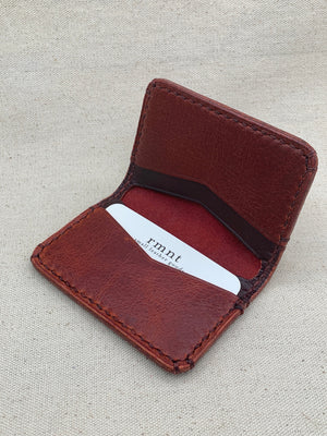 Open image in slideshow, RMNT - Distressed Ruby five pocket leather bifold wallet

